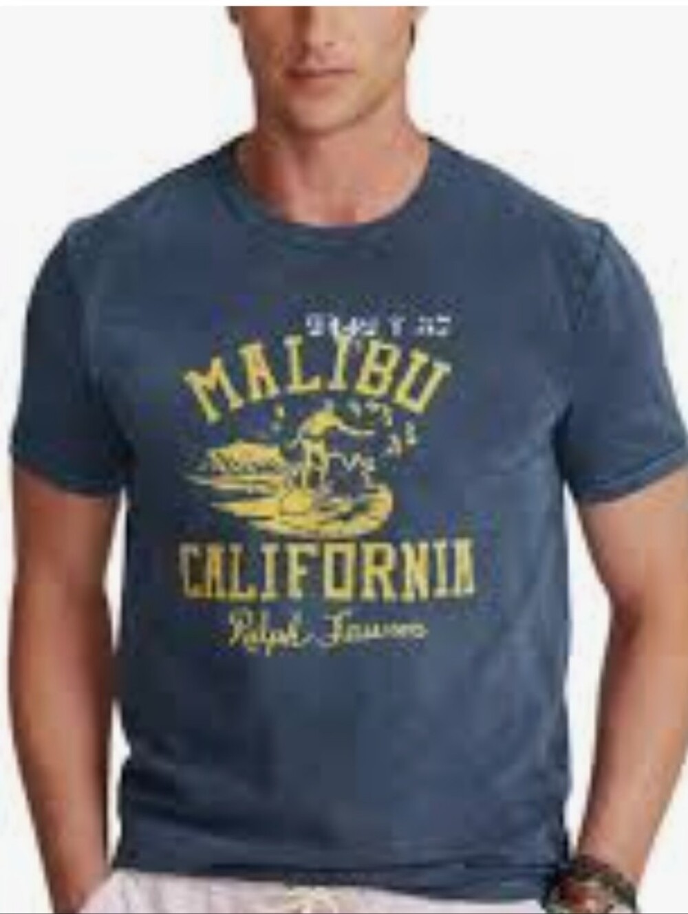 Polo Ralph Lauren Men's Blue Classic Fit Malibu California Crew Neck T-shirt NWT